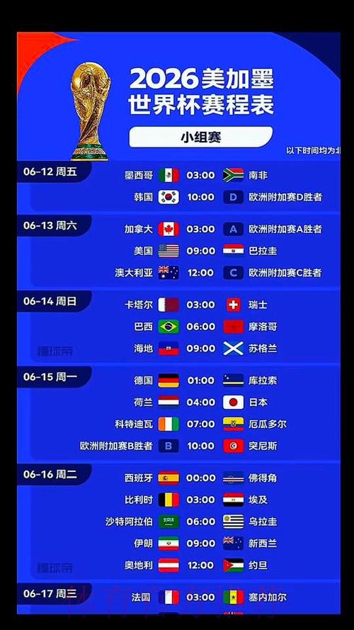 2026世界杯美加墨时间